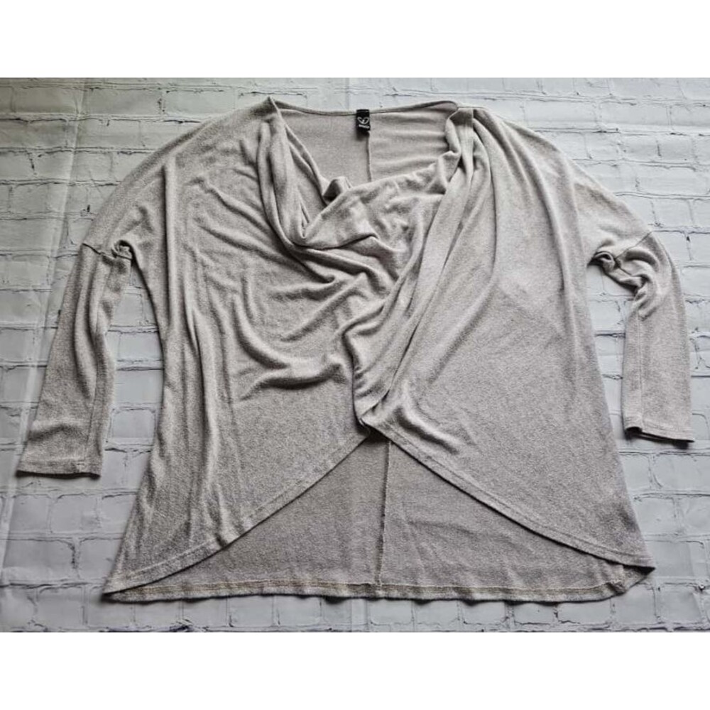 Windsor Beige Knit Drape Front Cardigan Size S Chico – Soft Lightweight Long Sle